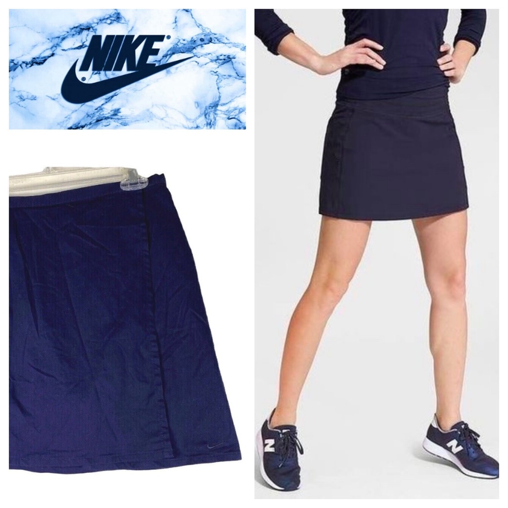 Nike Dri-Fit Medium 8 Skort Skirt Built in Shorts Navy Blue Golf Tennis Flat
